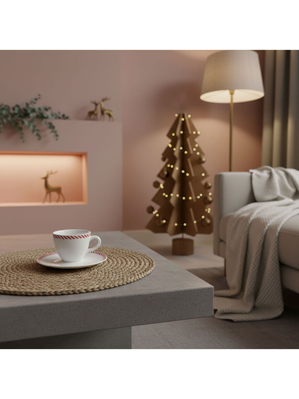 Ekru Bistro Red Glow Çay Takımı 6830-2