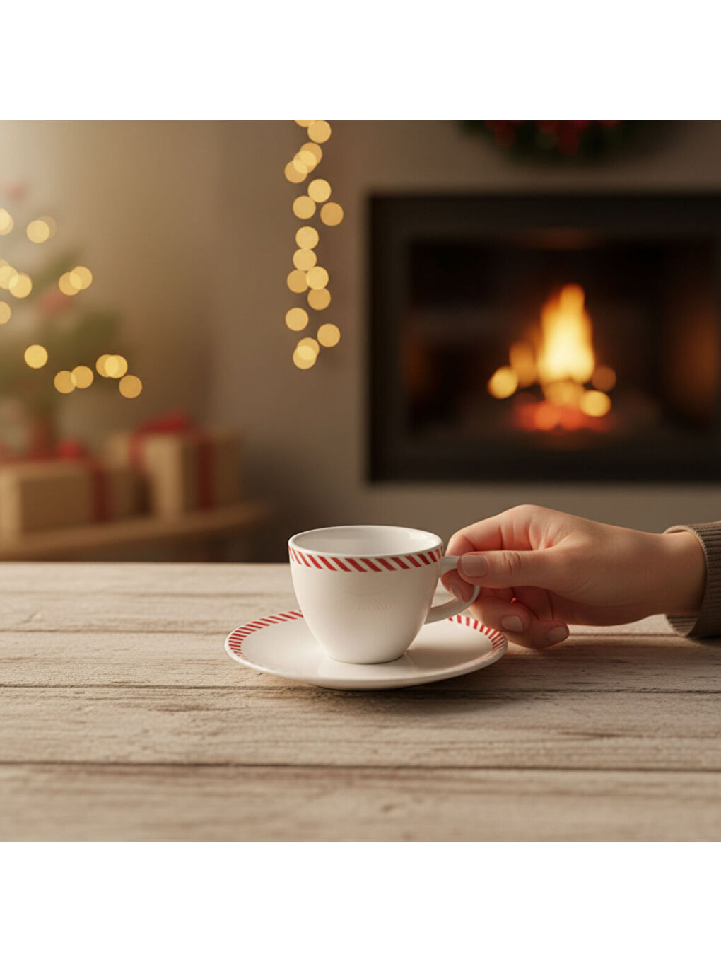 Ekru Bistro Red Glow Çay Takımı 6830-4