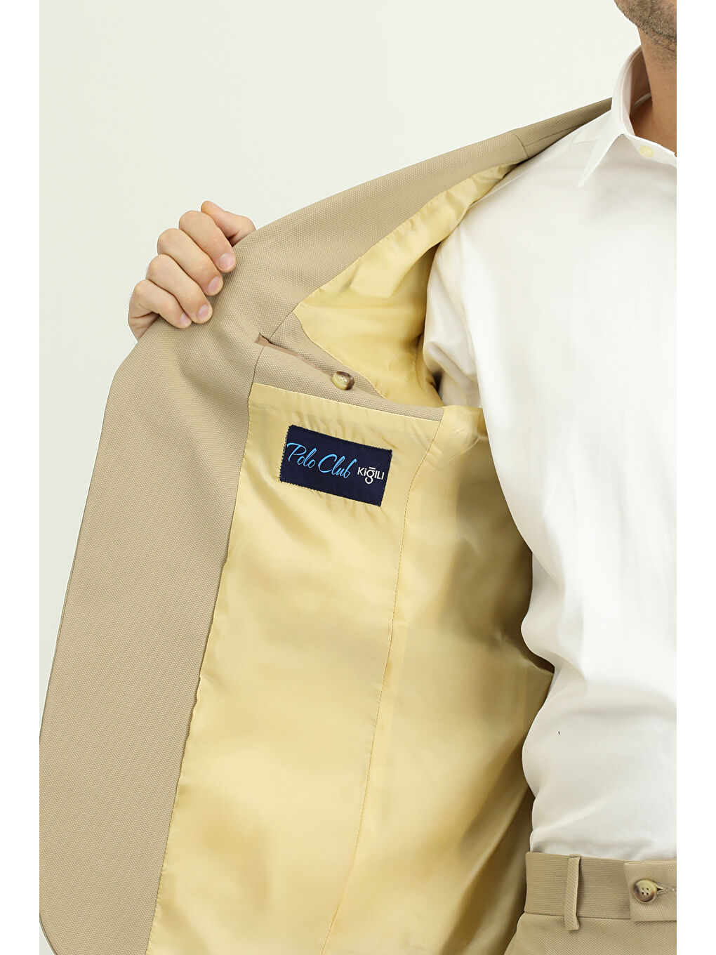 Bej Slim Fit Dar Kesim Klasik Takım Elbise-6