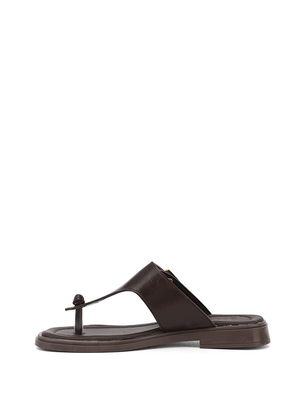 Kahverengi Kadın KAHVERENGİ Parmak Arası Tokalı Günlük Terlik-3