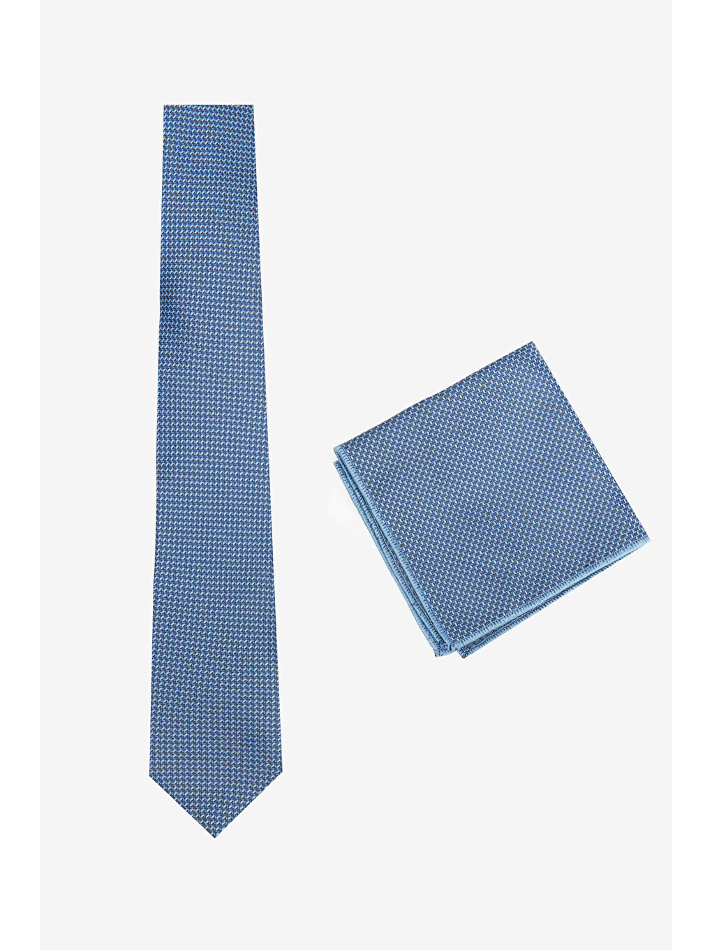 Erkek Yeşil-Lacivert Kravat-Mendil Set