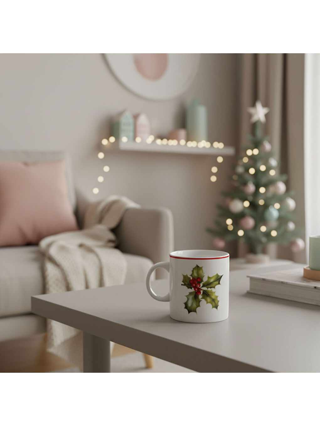 Ekru Yılbaşı Mug Bardak  300 CC 6832-1