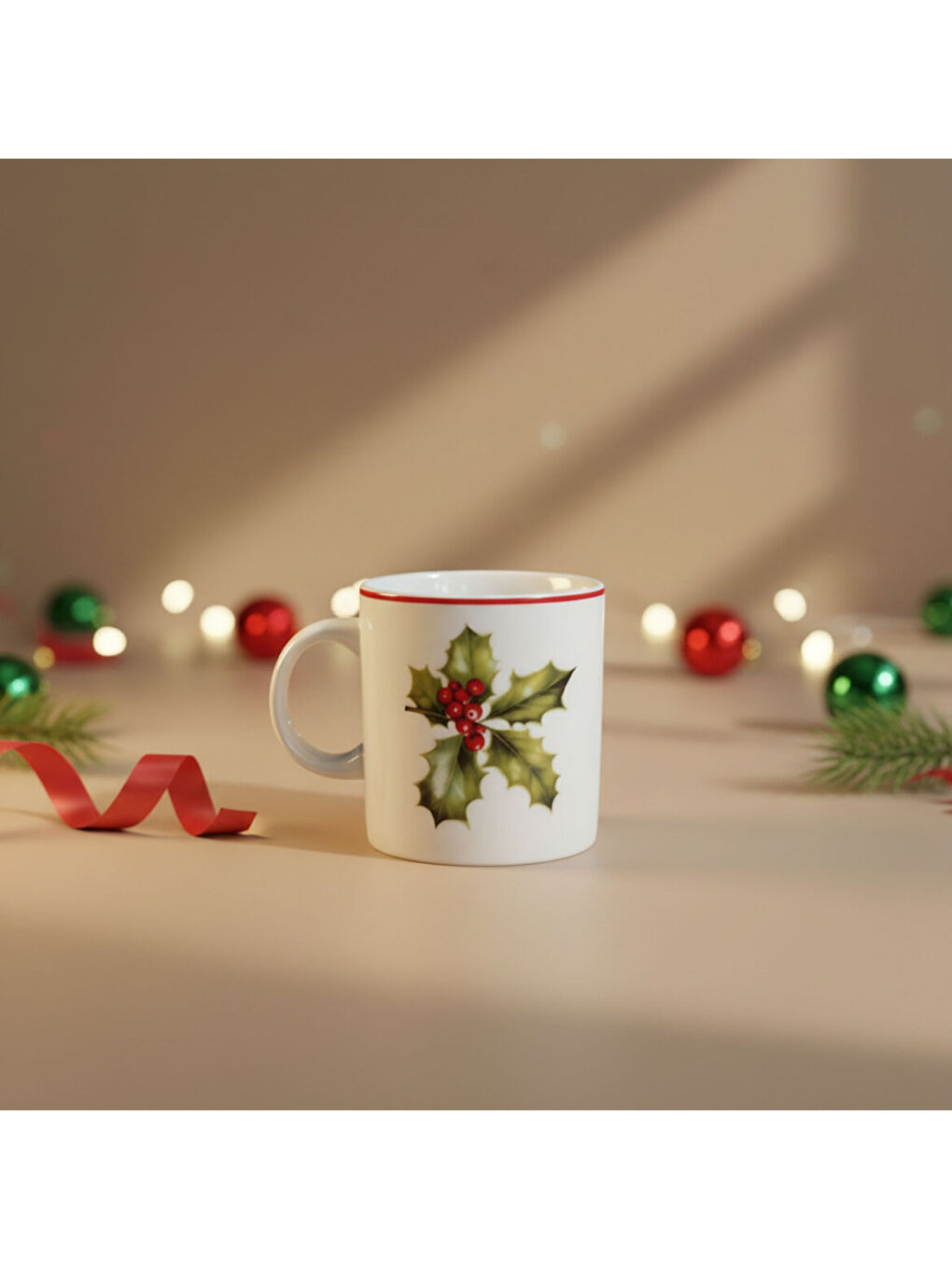 Ekru Yılbaşı Mug Bardak  300 CC 6832-3