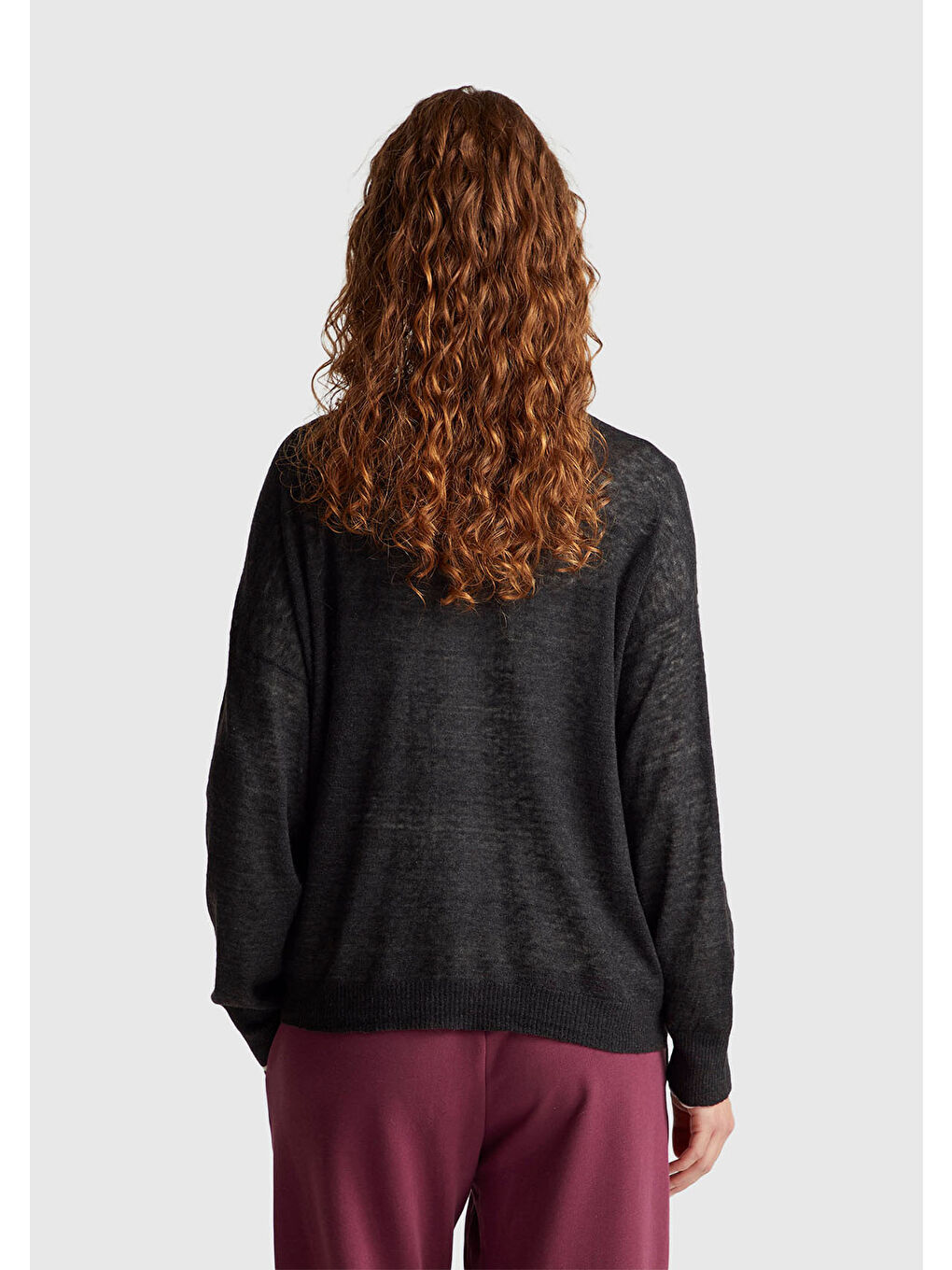 Kadın Siyah Alpaka ve Yün Karışımlı Ribana Detaylı Düğmeli Hırka-2