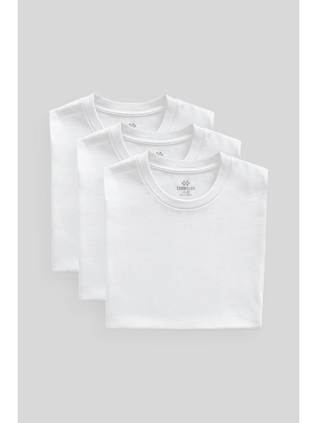 Standart Fit Basic O Yaka 3lü Paket Beyaz Erkek T-Shirt 87911-2