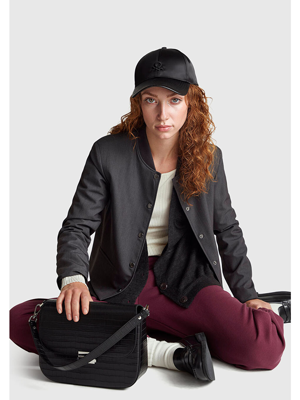 Kadın Siyah Alpaka ve Yün Karışımlı Ribana Detaylı Düğmeli Hırka-4