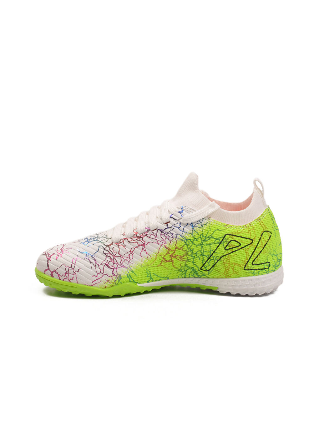 Beyaz Yeşil Bilekten Çoraplı Erkek Çocuk Halı Saha Ayakkabısı FH-252-153 F-3