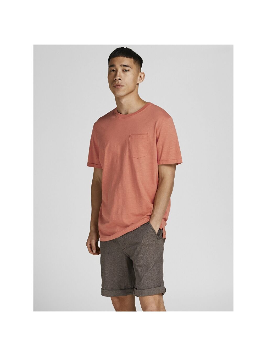 Jack & Jones Turuncu Blatropic Solid Erkek Turuncu Yuvarlak Yaka Tişört - 1