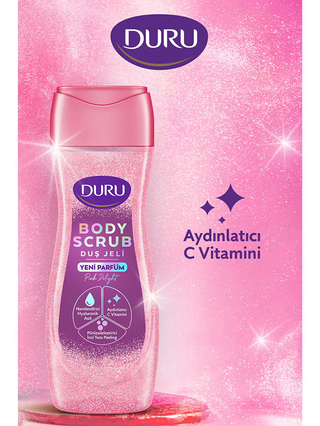 Body Scrub Pink Delight & Ice Light Duş Jeli 2x450 ML-5