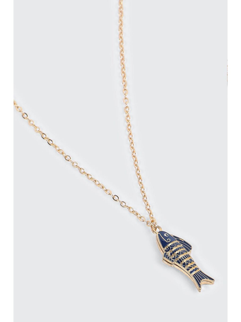 Sarı Balık Uçlu Çelik Kolye-1