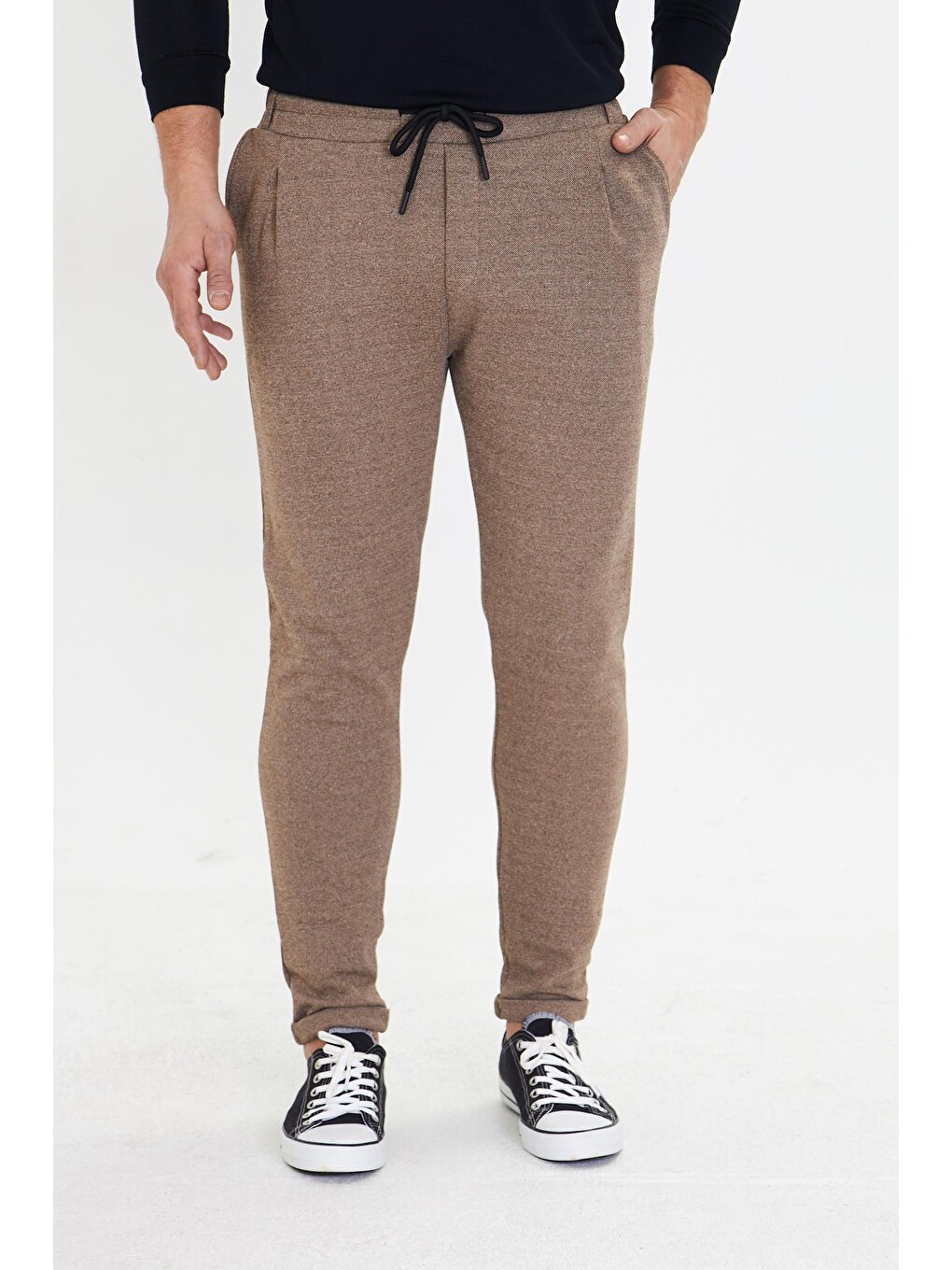 Kahverengi Erkek Polycotton Esnek Jogger Pantalon Kahve 5801-K-4