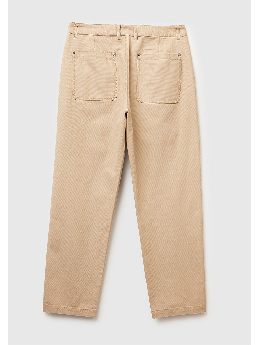 Kahverengi Erkek Taba %100 Pamuk Arka Cebi Logo Detaylı Pantolon-1