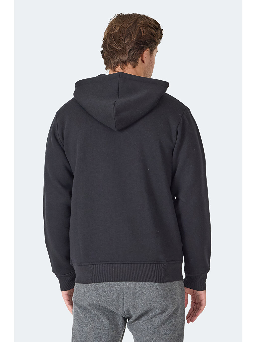 MAJESTIC I Erkek Fermuarlı Kapüşonlu Cepli Siyah Sweatshırt-3