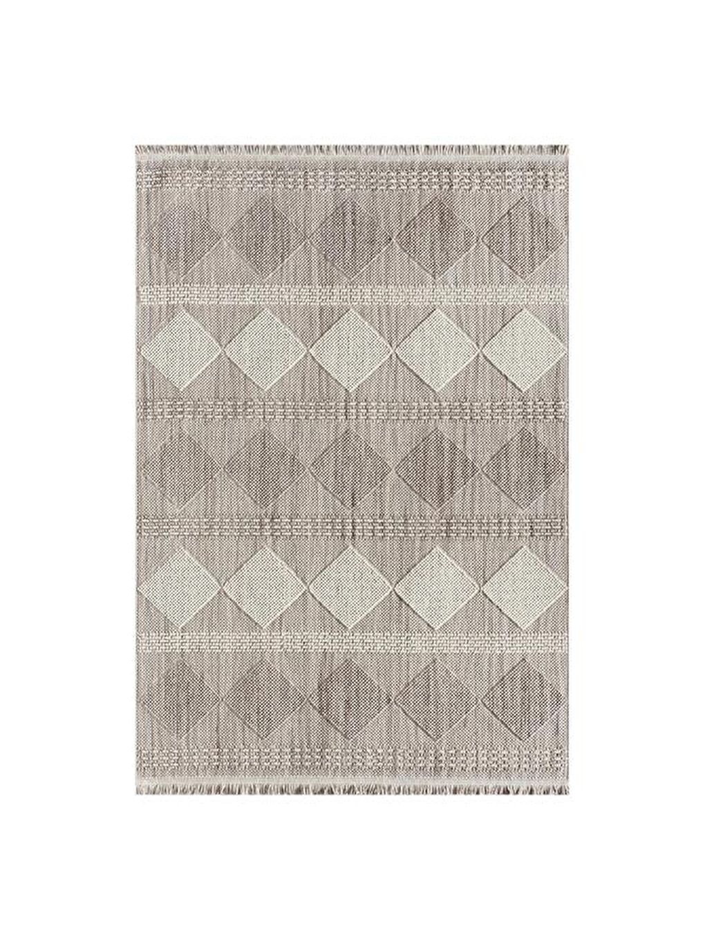 Agra Cyan Modern İskandinav Desenli Halı - Gri - 160x230 cm