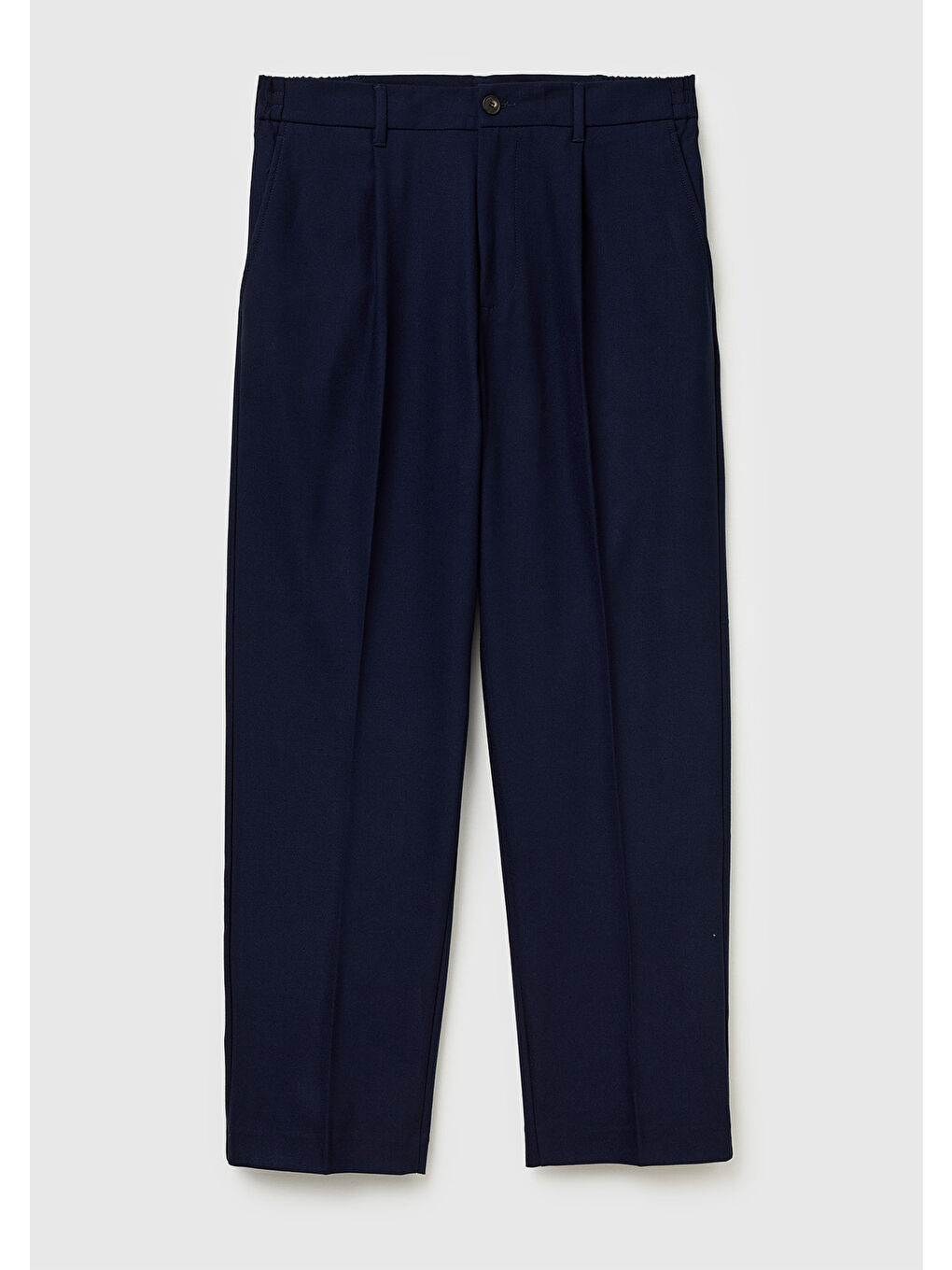 Erkek Lacivert Viskoz Karışımlı Beli İpli Regular Fit Chino Pantolon-1