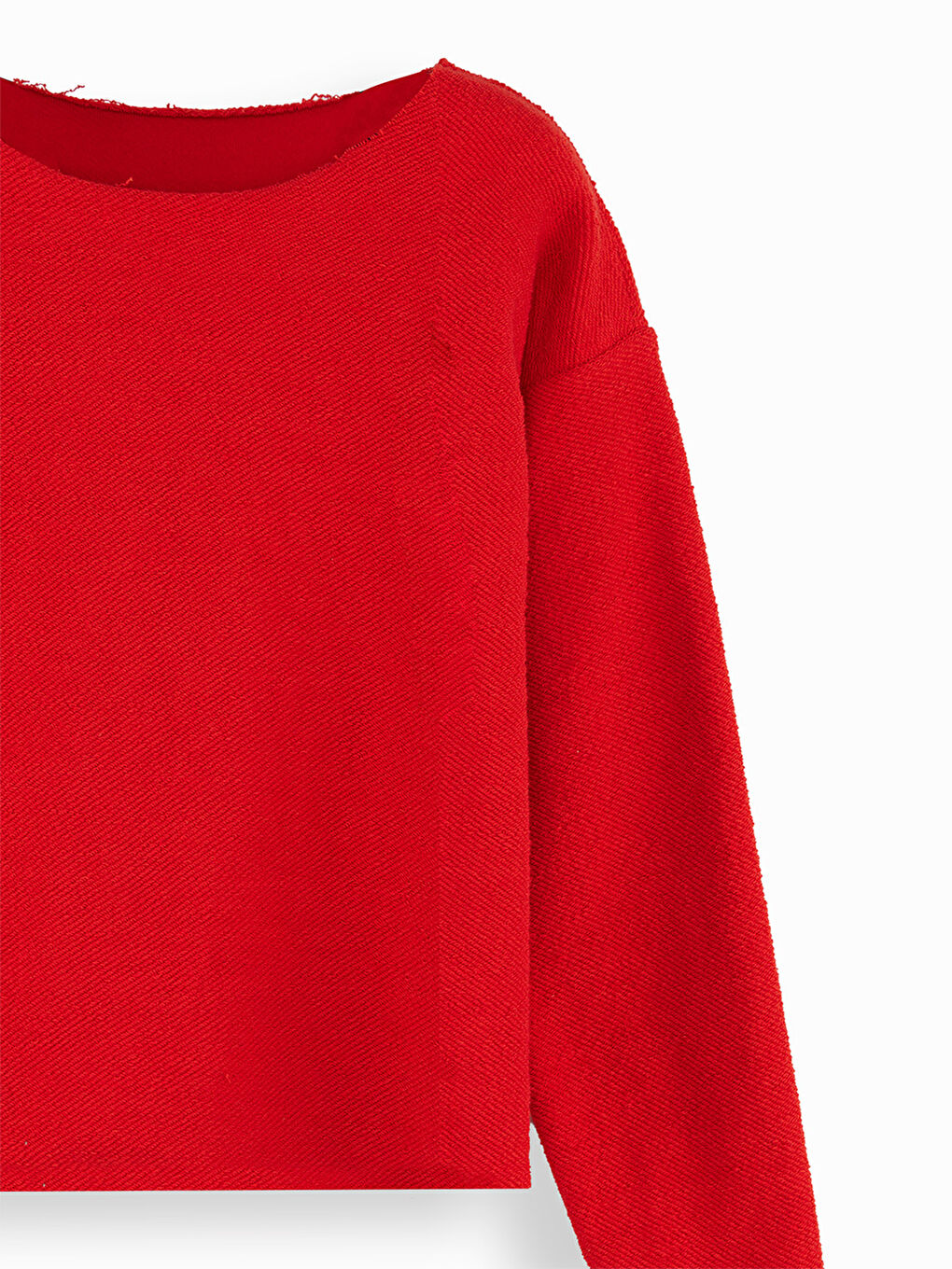 Crop Top Kız Çocuk Kırmızı Sweatshirt-4