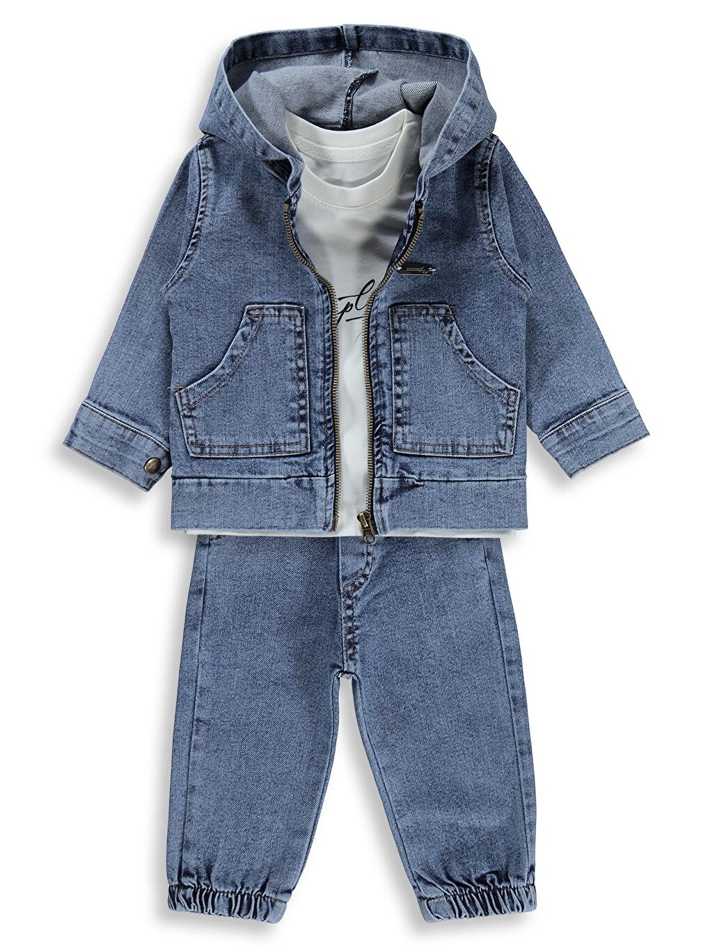 Ceketli 3 Lü 6-18 Ay Takım - Mavi