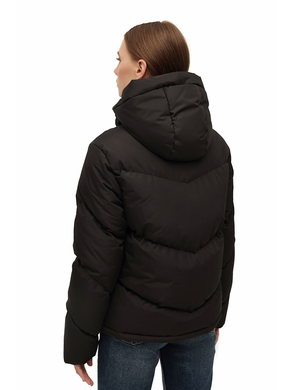 WL 2W-KX-CROP 5PR Siyah Kadın Kısa Kaban-1