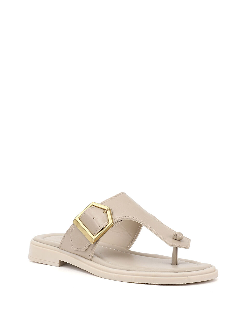 Bej Kadın YENİ BEJ Parmak Arası Tokalı Günlük Terlik