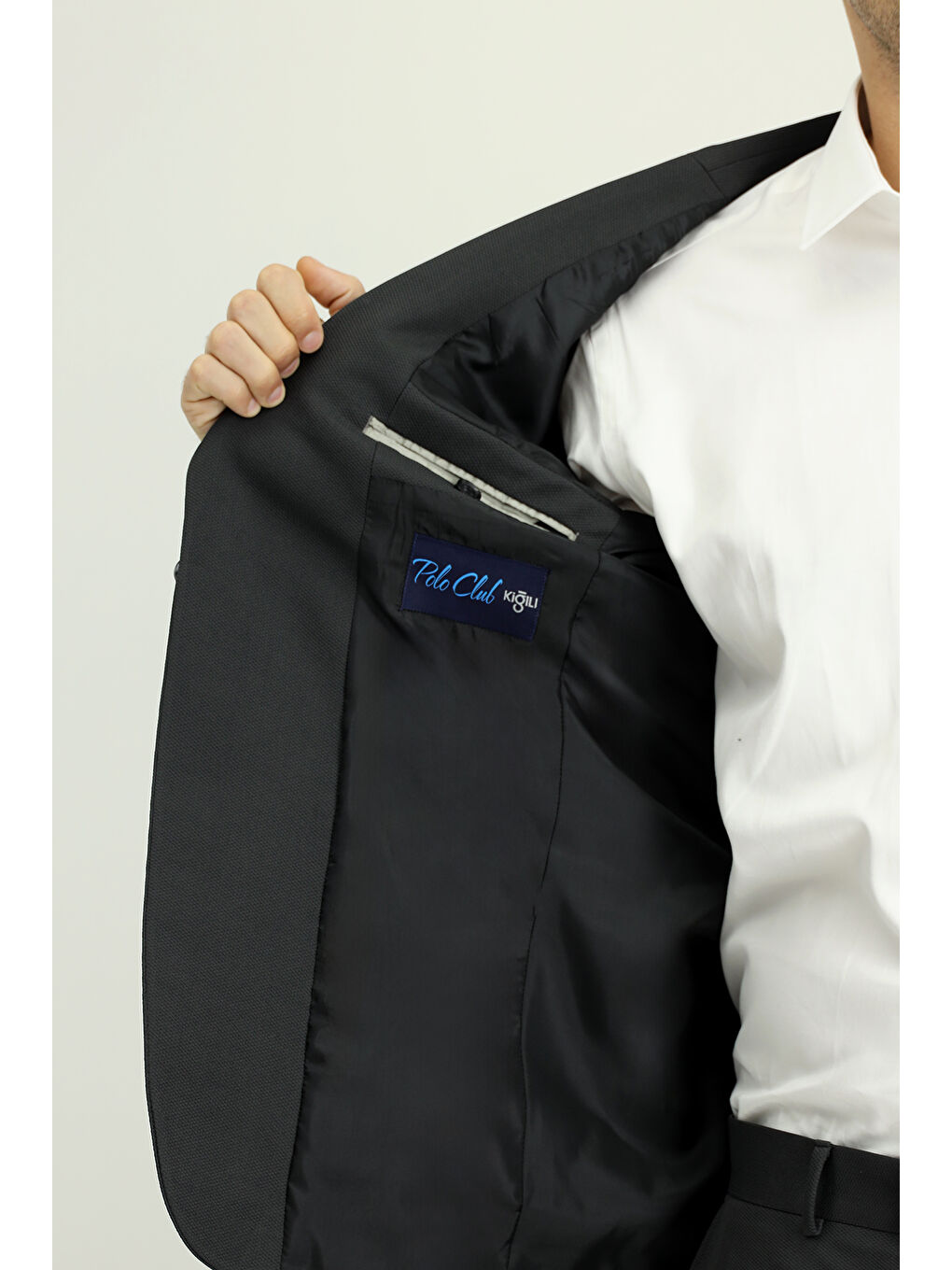 Antrasit 4 Drop Relaxed Fit Rahat Kesim Mevsimlik Mono Yaka Takım Elbise-6