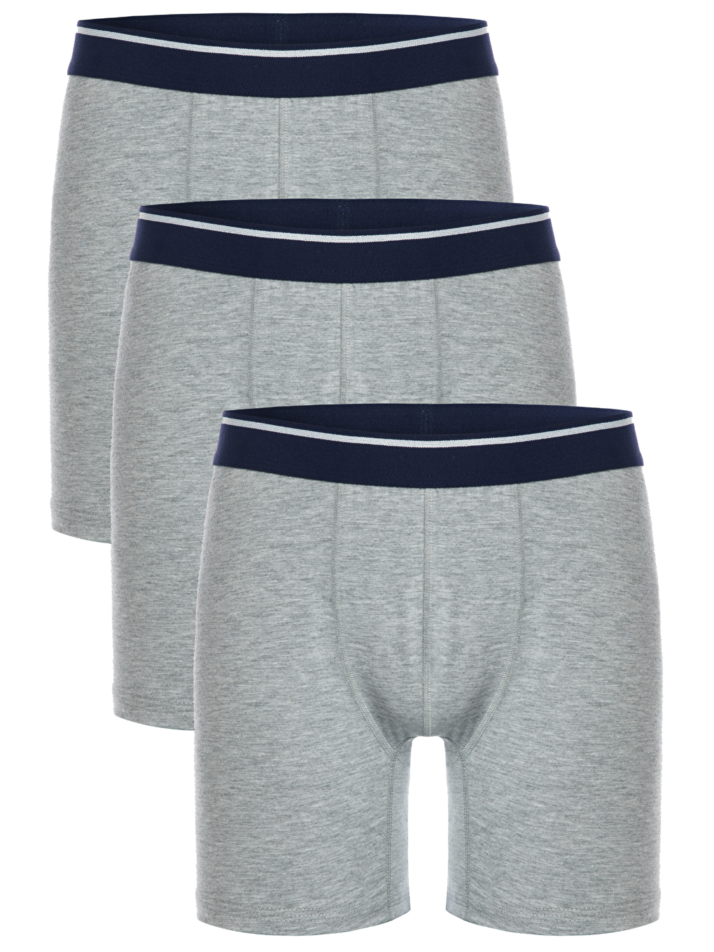 Gri 3 lü Erkek Pamuklu Elastanlı Esnek Boxer Seti 4197