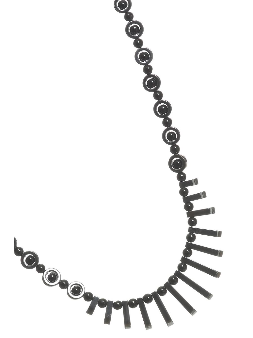 Gri Erkek Doğaltaş El Yapımı Tasarım Kolye-1