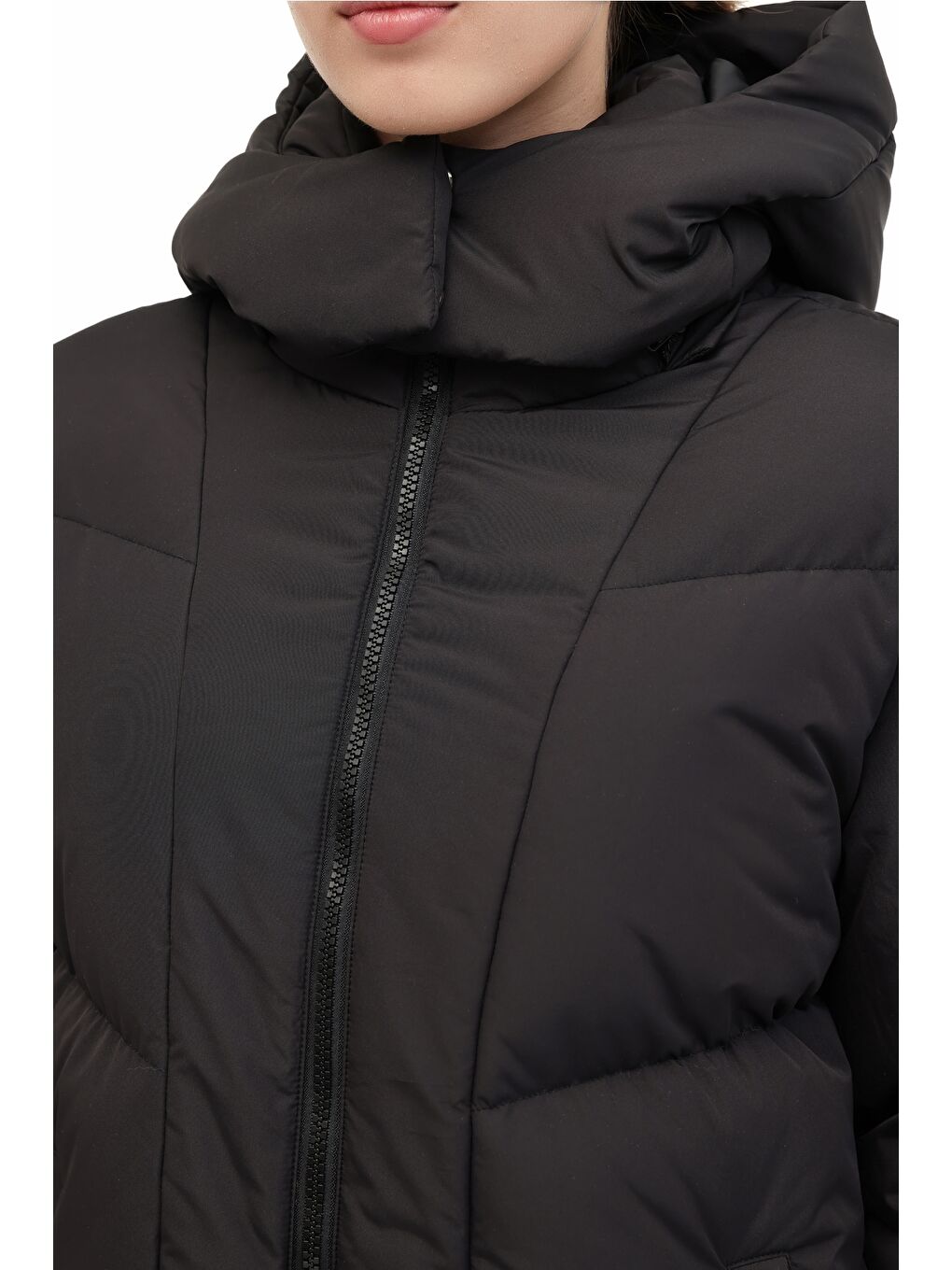 WL 2W-KX-CROP 5PR Siyah Kadın Kısa Kaban-3