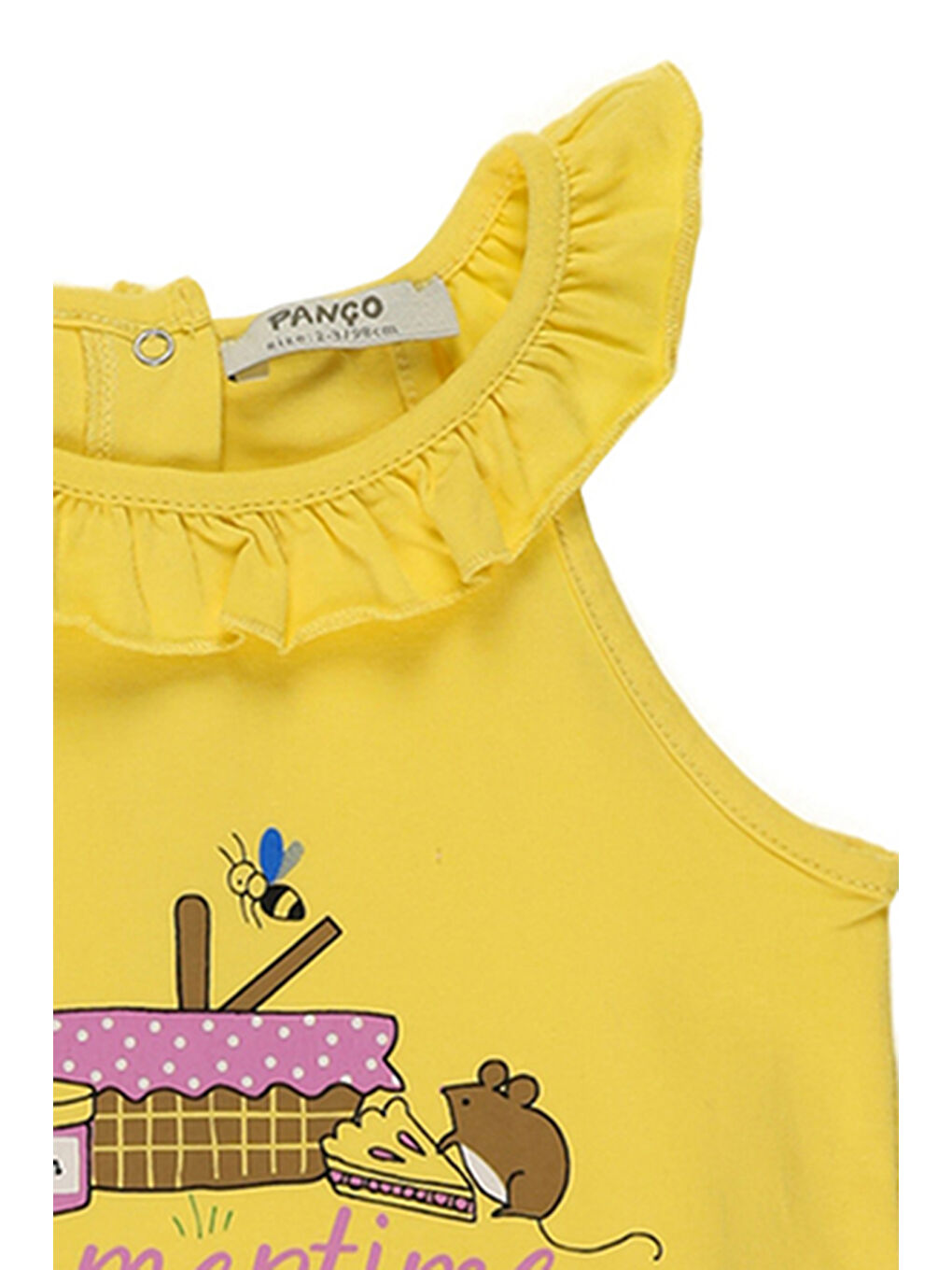 Kız Bebek Baskı Detaylı Sarı Atlet-2