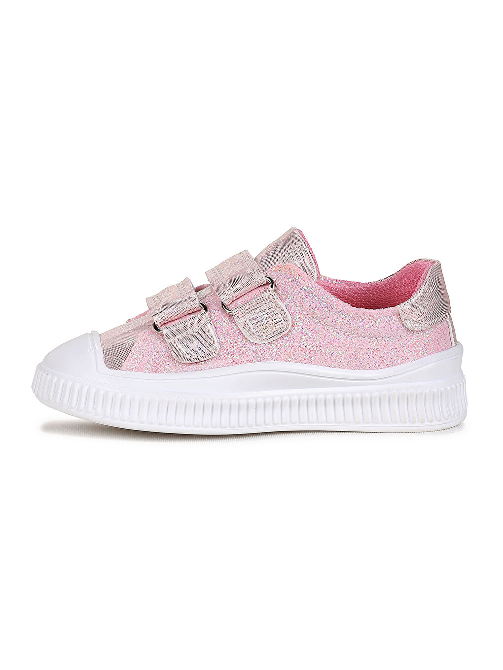 Pembe Glitter Cırtlı Kız Bebek Günlük Ayakkabı-5