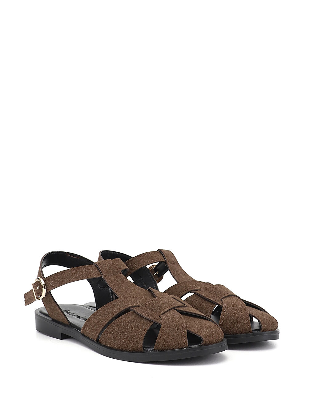 Kahverengi Kadın AÇIK KAHVERENGİ Tokalı Bantlı Burnu Kapalı Sandalet-1