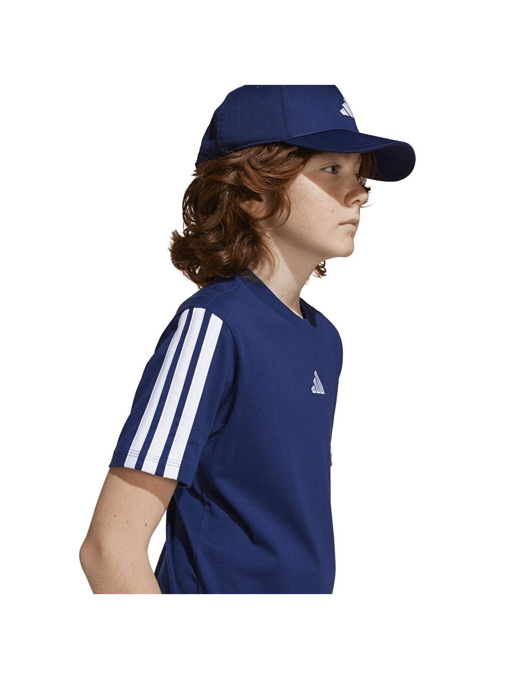 3 Stripes Çocuk Lacivert Yuvarlak Yaka Tişört-3