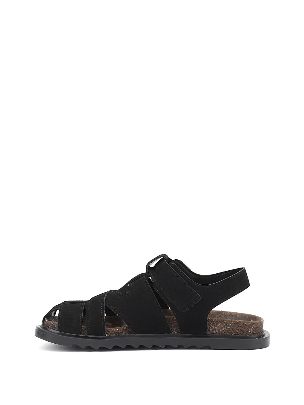 Siyah Kadın SİYAH MELANJ Tokalı Bantlı Burnu Kapalı Sandalet-3