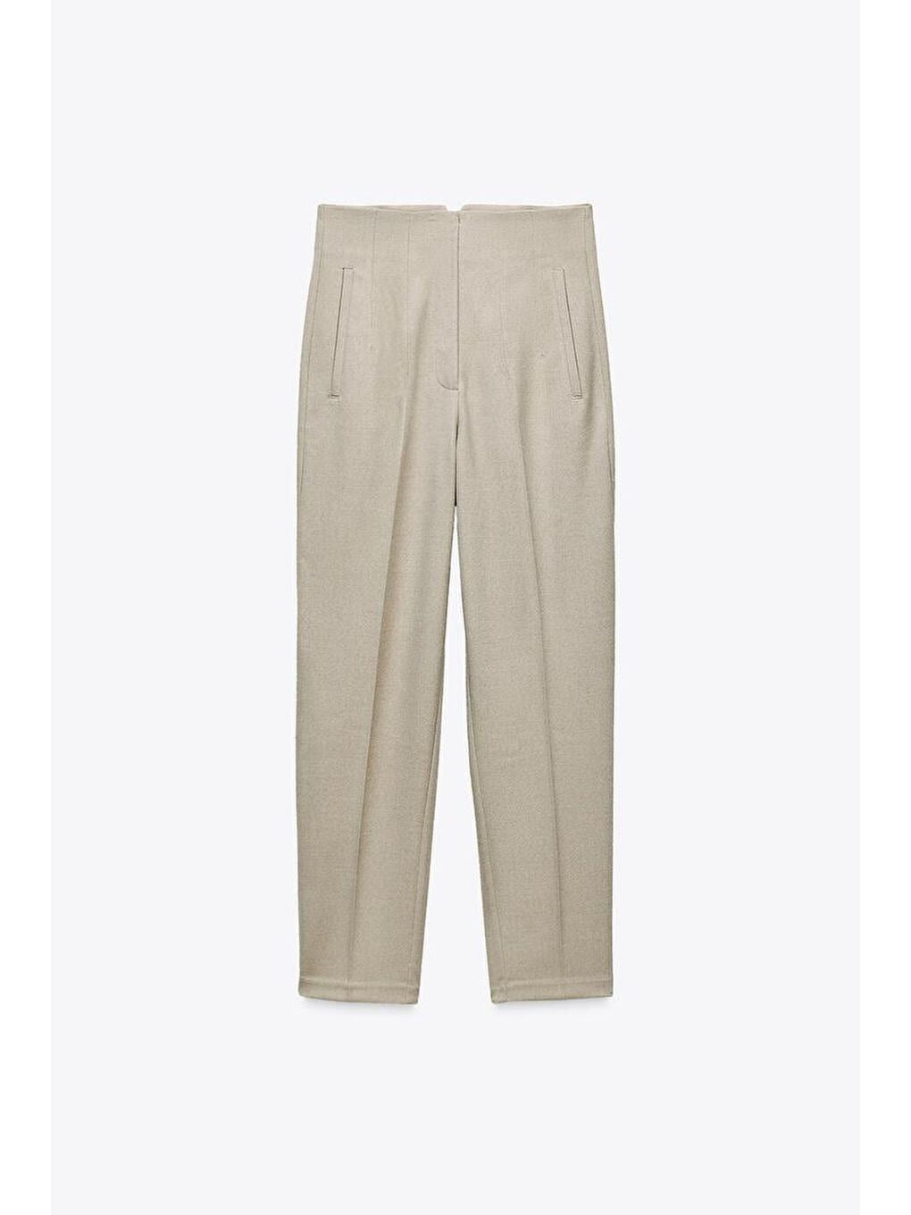 Bej Önü Biyeli Yüksek Bel Kadın Pantolon Mg2425-5