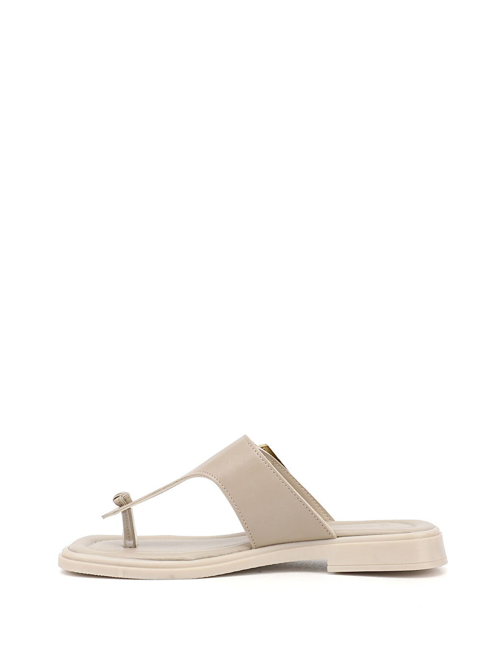 Bej Kadın YENİ BEJ Parmak Arası Tokalı Günlük Terlik-3