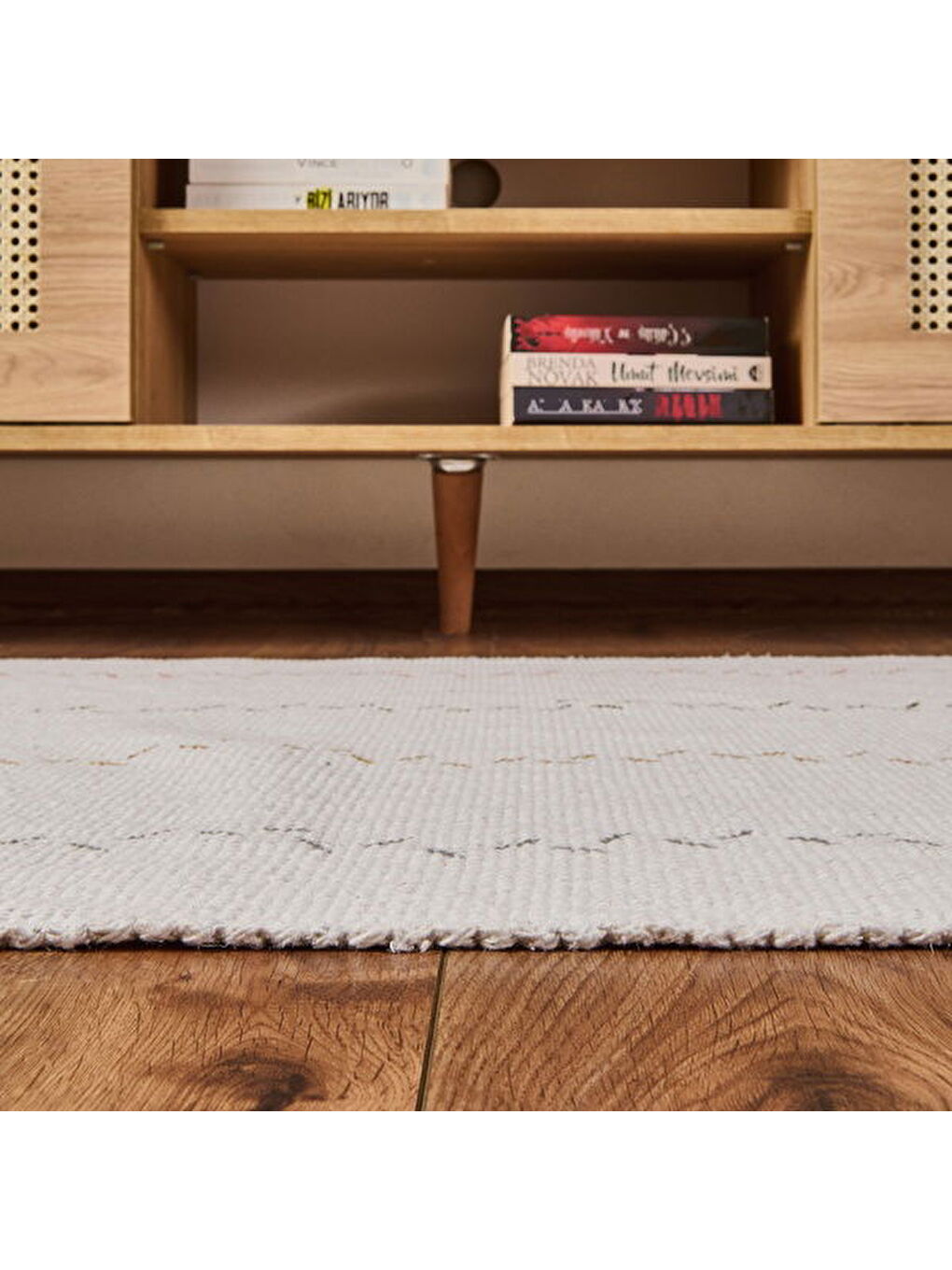 Soft Püsküllü Kilim - Ekru - 80x150 cm-4