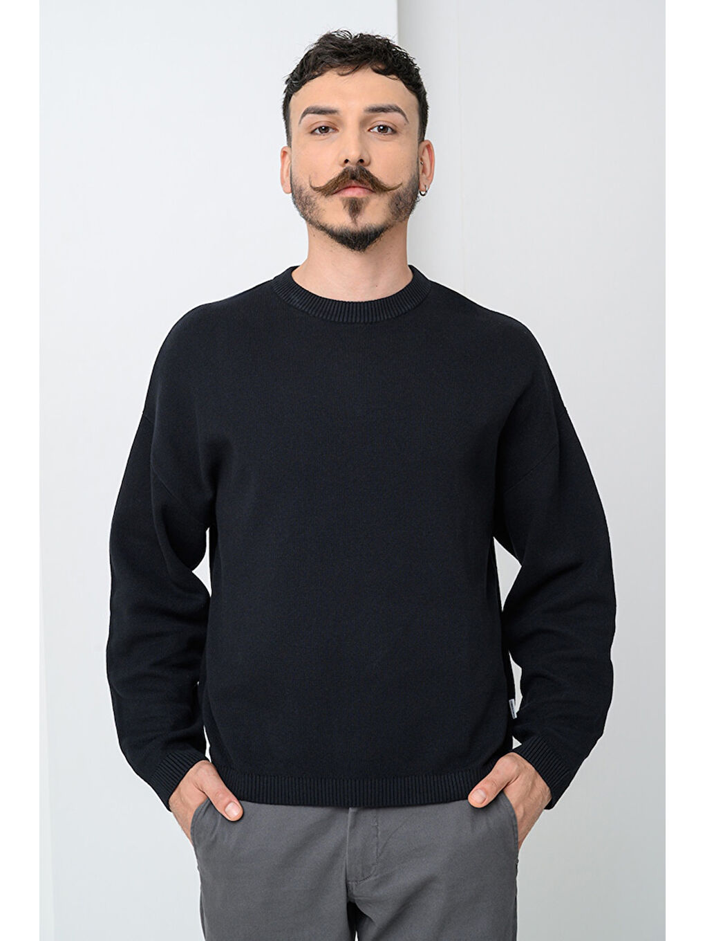 Siyah Core Jcosignal Pamuklu Regular Fit Bisiklet Yaka Sweat 12283545