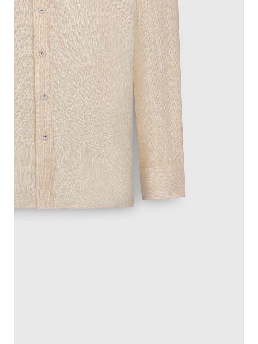 Erkek Sarı Comfort Fit Rahat Kesim Pamuklu Düğmeli Yaka Gömlek-2