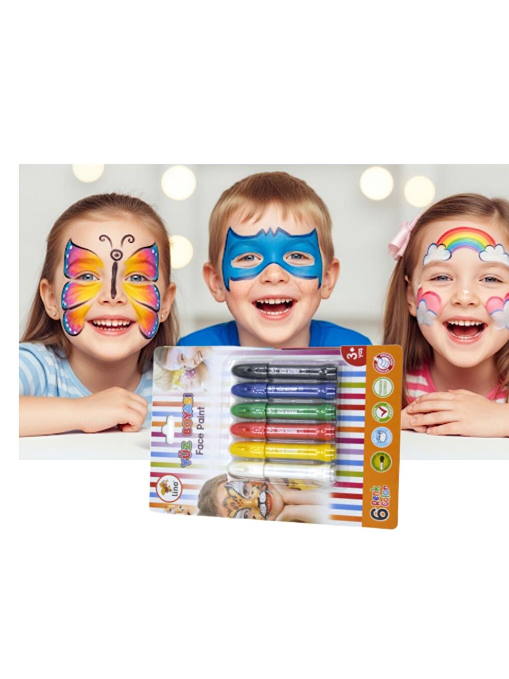 Yüz Boyası 6 Renk Çevirmali LN-905-1