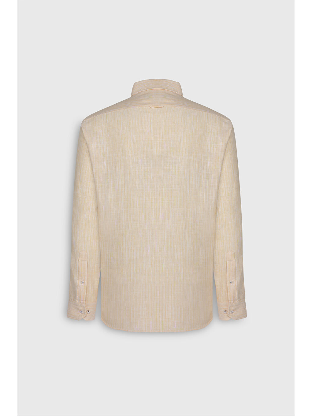 Erkek Sarı Comfort Fit Rahat Kesim Pamuklu Düğmeli Yaka Gömlek-3