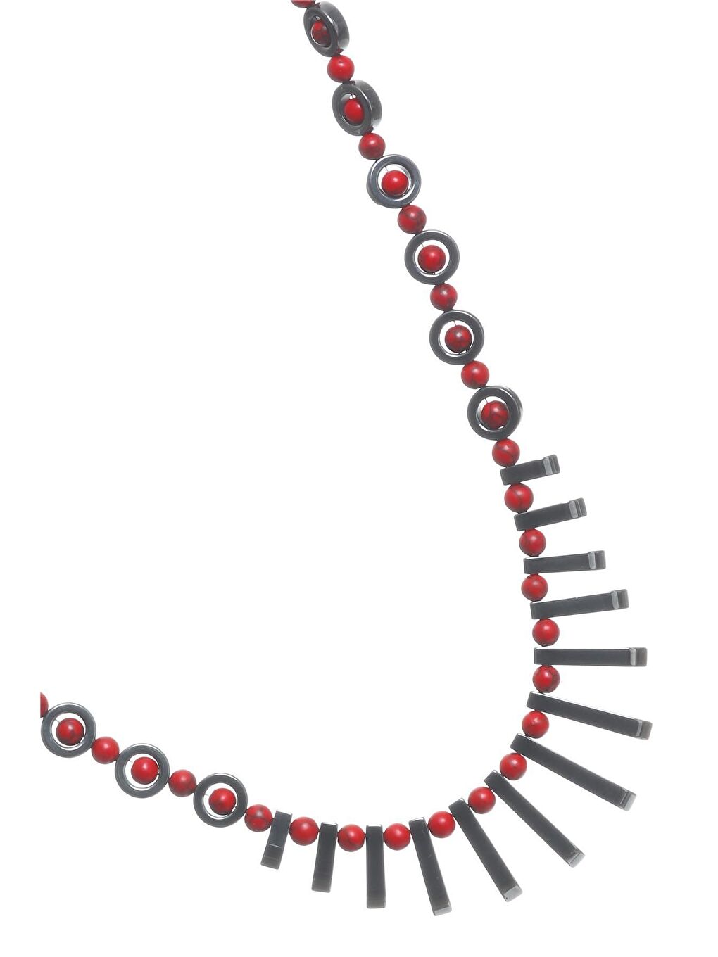 Gri Erkek Doğaltaş El Yapımı Tasarım Kolye-1