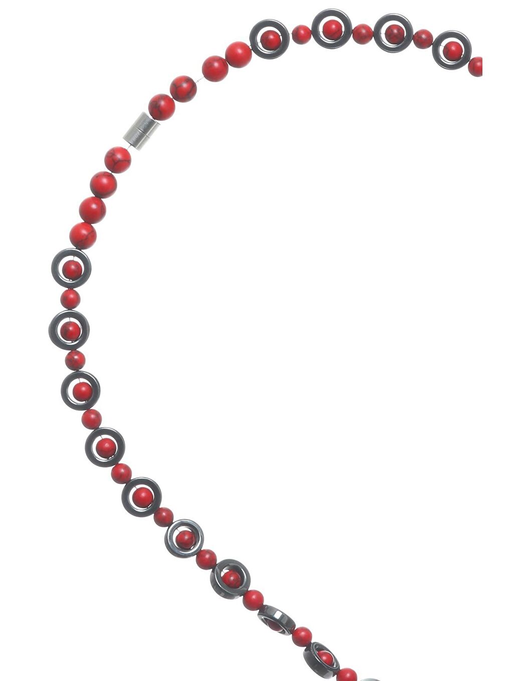 Gri Erkek Doğaltaş El Yapımı Tasarım Kolye-2