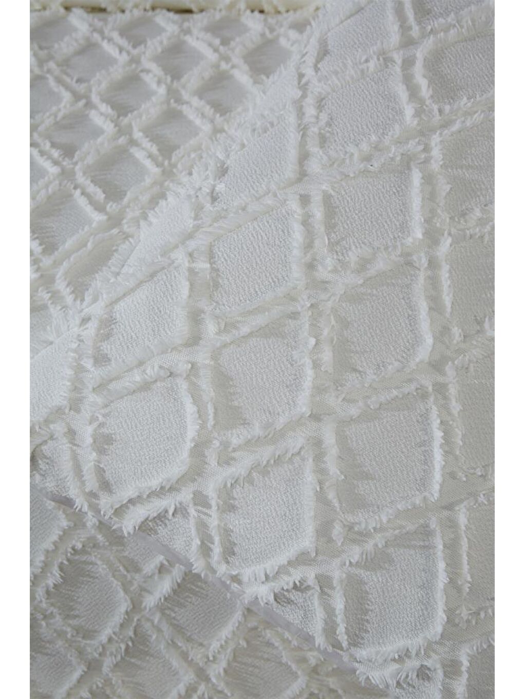 Ekru Vesya 3 Parça Çift Kişilik Pike Takımı Krem-5