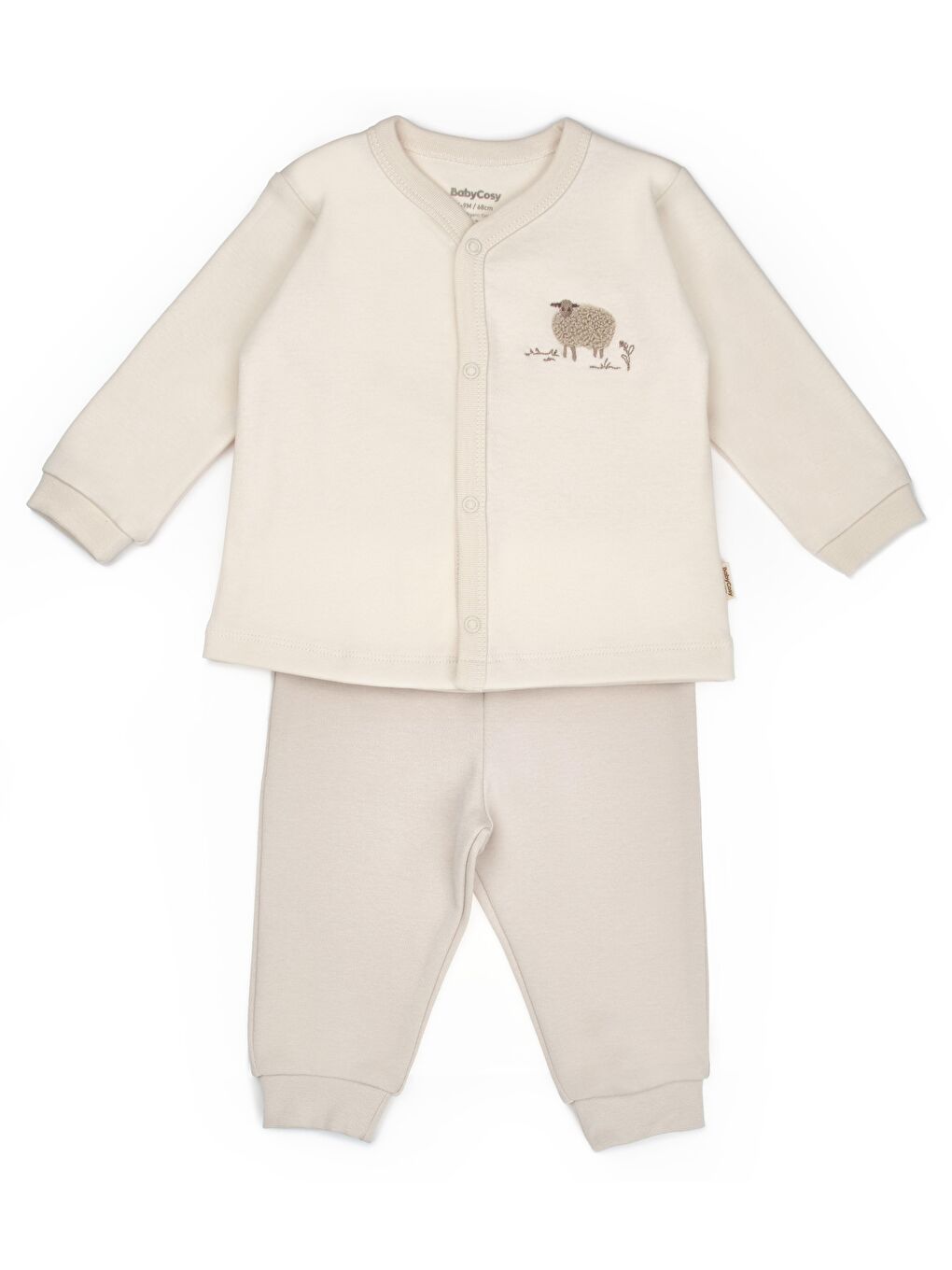 Ekru Bebek Alt Üst Takım %100 Organik Pamuk , Bebek - Yenidoğan- csy8186-1