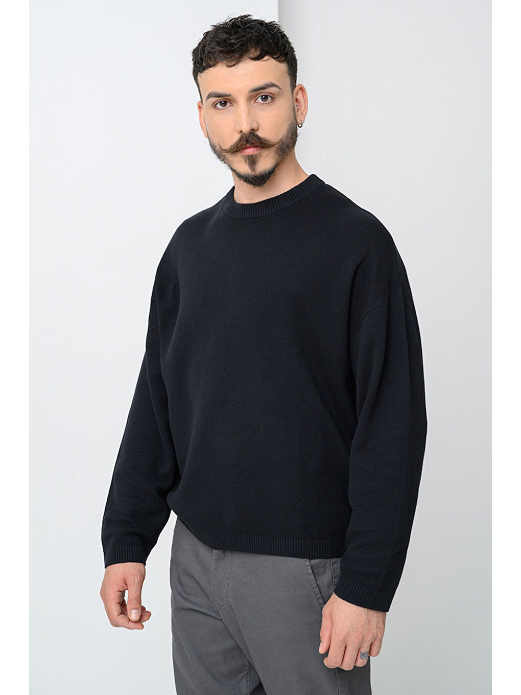 Siyah Core Jcosignal Pamuklu Regular Fit Bisiklet Yaka Sweat 12283545-2