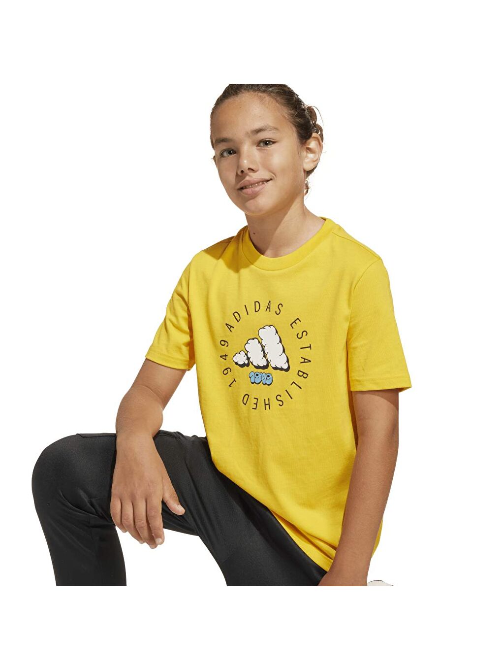 Fun Graphic Çocuk Sarı Yuvarlak Yaka Tişört-3