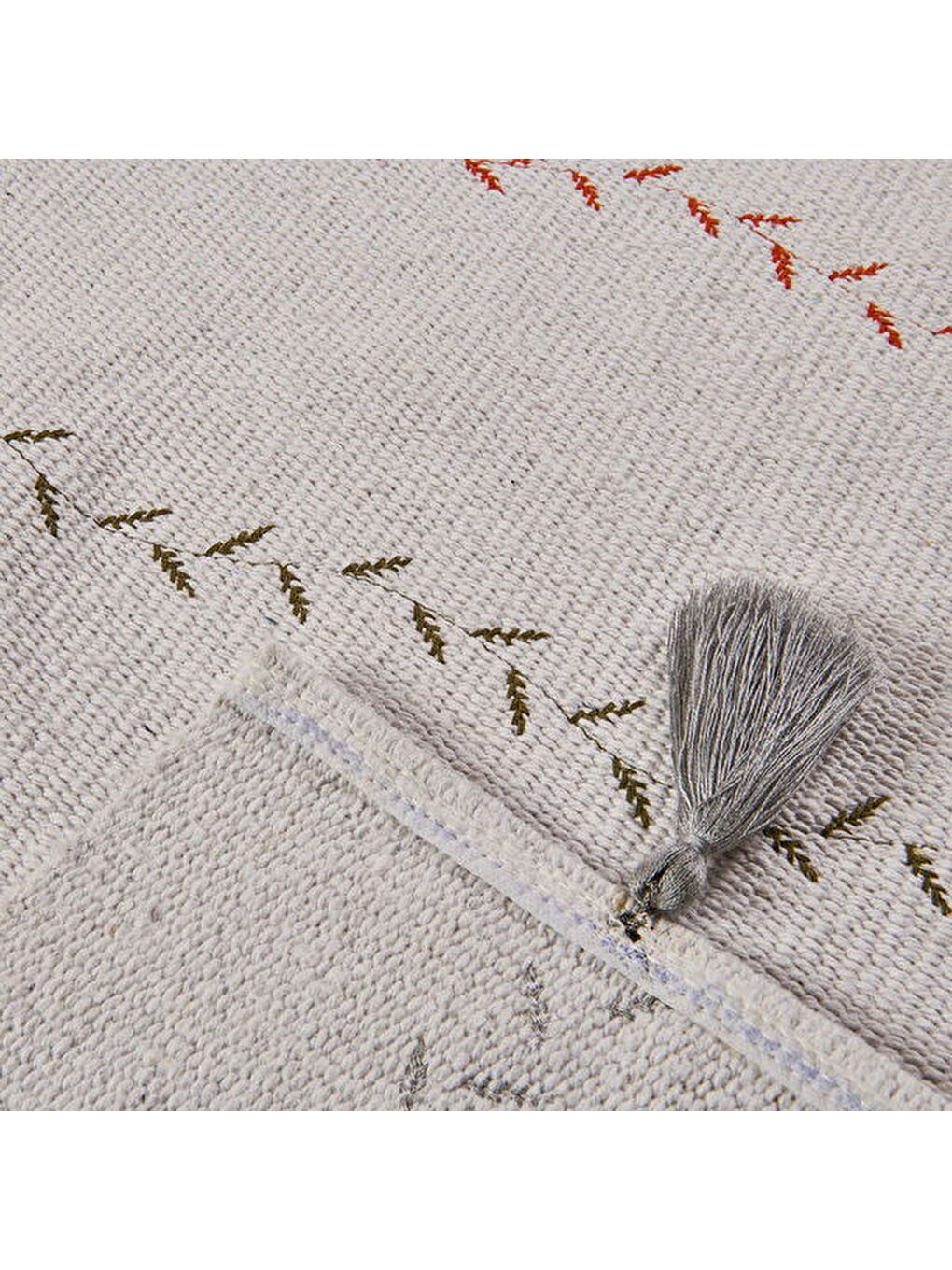 Soft Püsküllü Kilim - Ekru - 120x180 cm-3