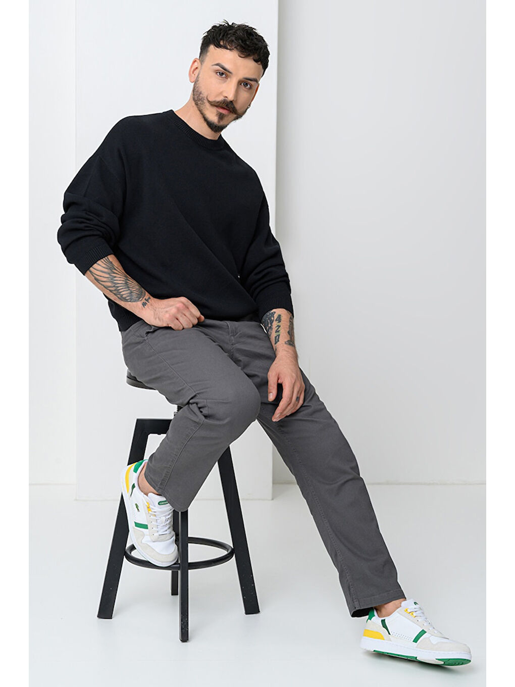 Siyah Core Jcosignal Pamuklu Regular Fit Bisiklet Yaka Sweat 12283545-4