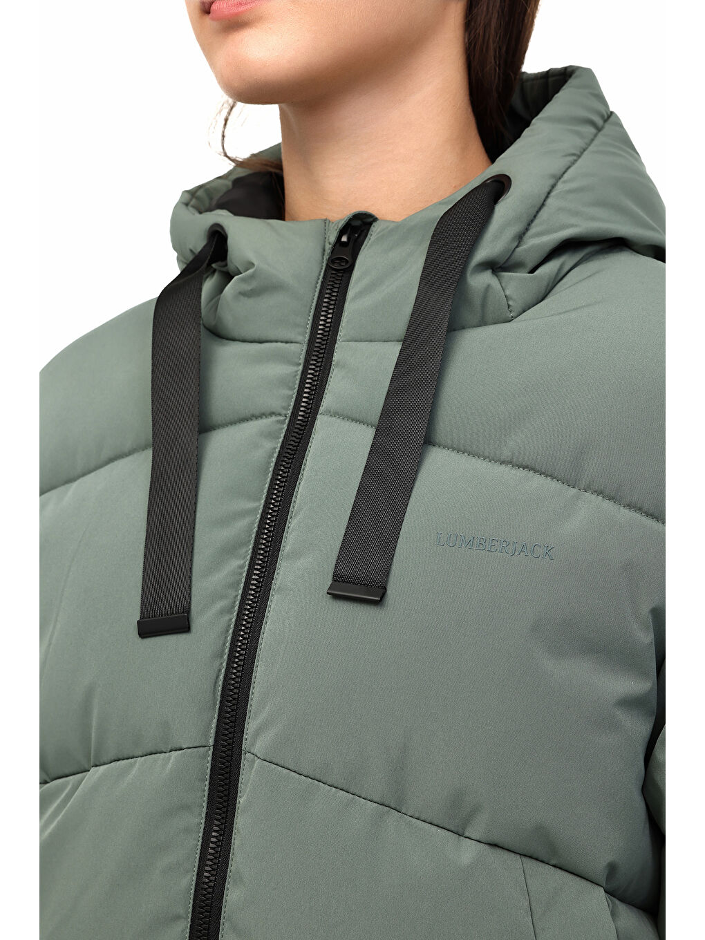 WL 2NORA 5PR Yeşil Kadın Kısa Kaban-3