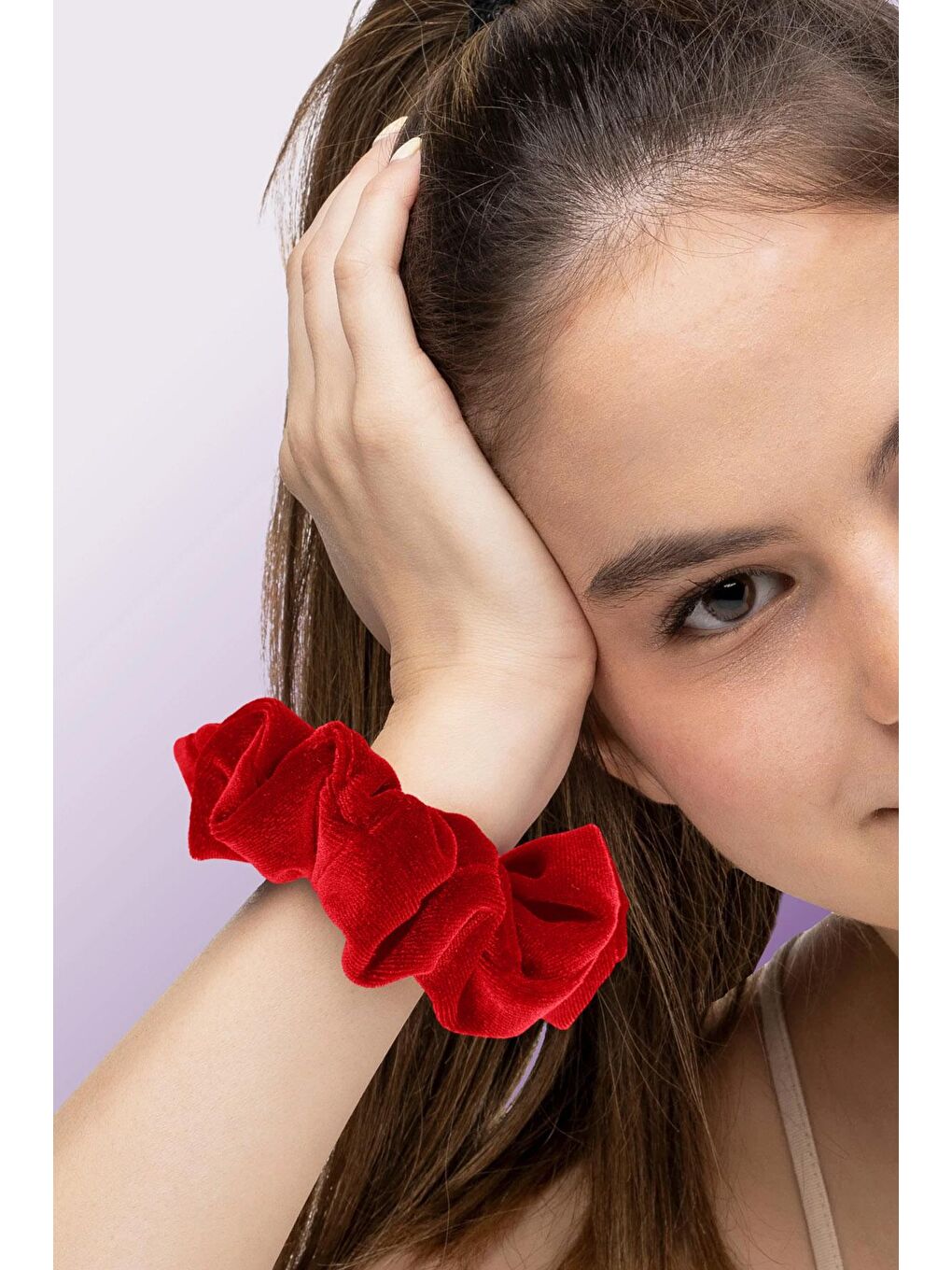 Kırmızı Kadife Simit Toka-2