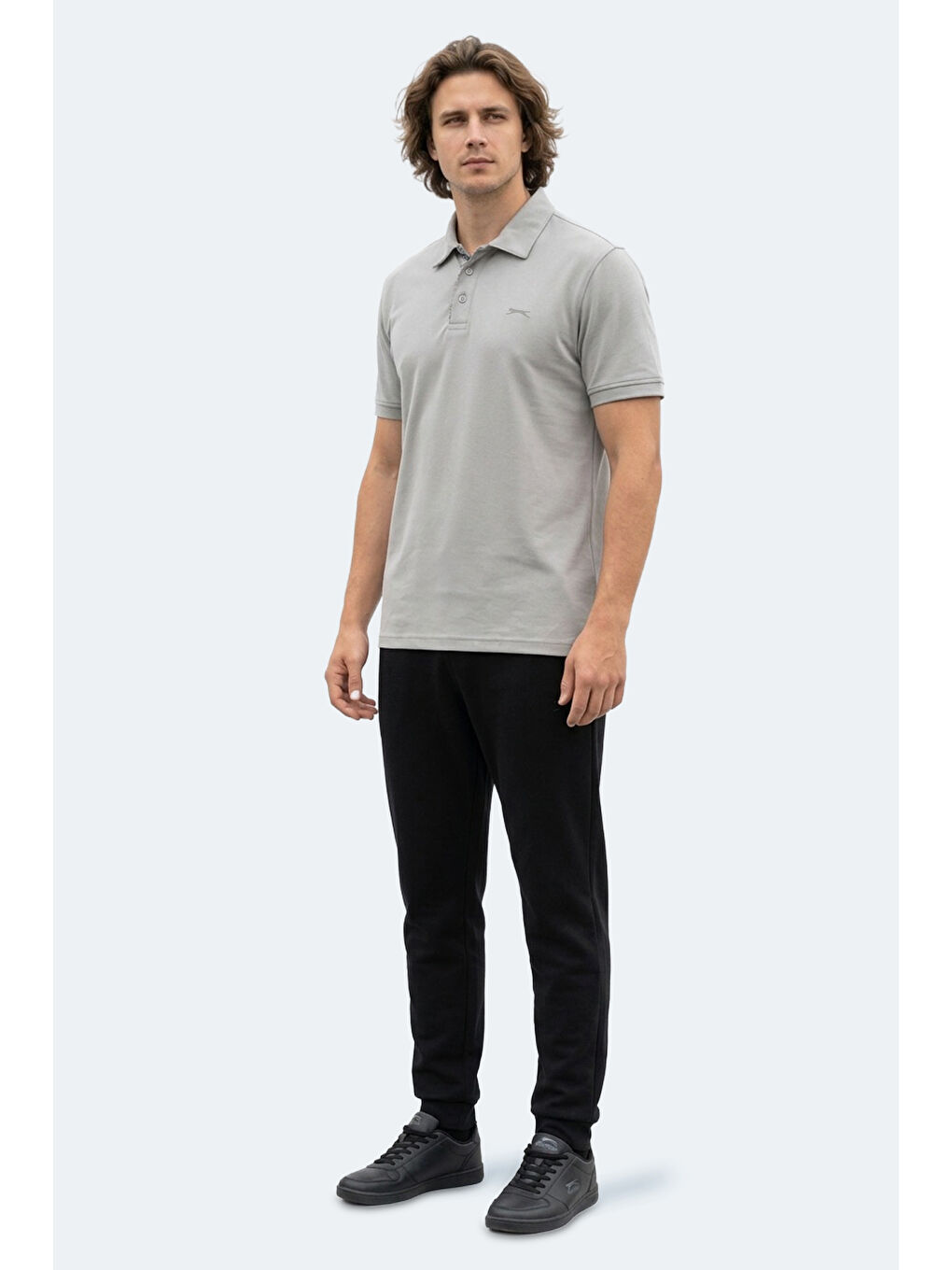 ZODIACS Erkek Polo Yaka Gri Tişört-3